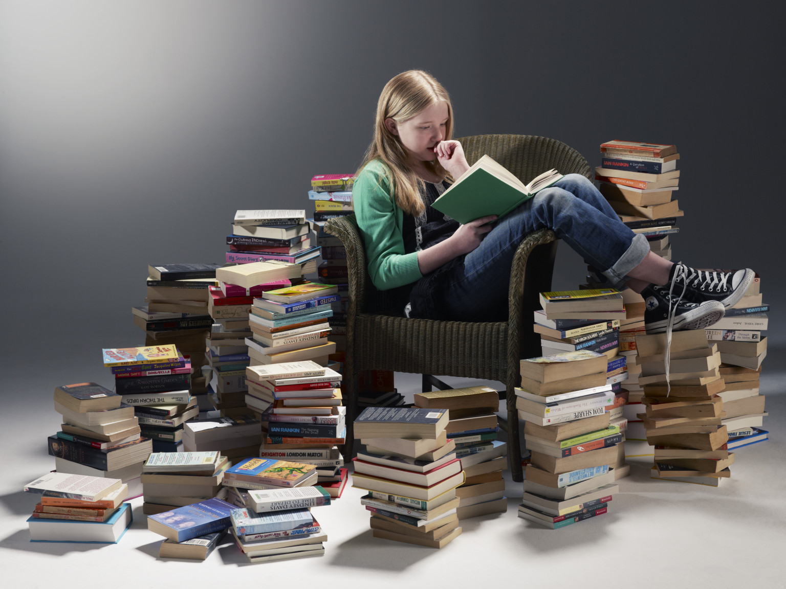 A lady and her books