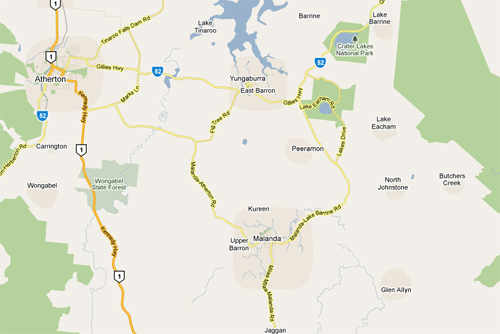 Malanda, Queensland, map