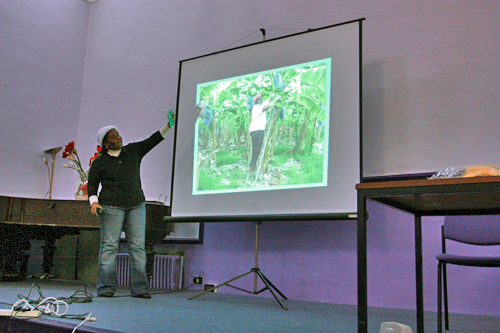 Nioka talking about banana farming in Scarborough
