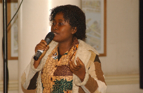 Erica Kyere talks about cocoa farming, Kuapa Kokoo, and the benefits of Fairtrade 
        to the Fairtrade Activists Regional Meeting