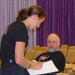 Volunteers being briefed