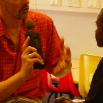 BBC Radio Humberside recording a young Ghanaian