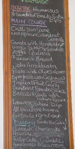 Hitchcock's menu board