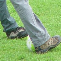 Dave and Richard stride purposefully to the centre sport