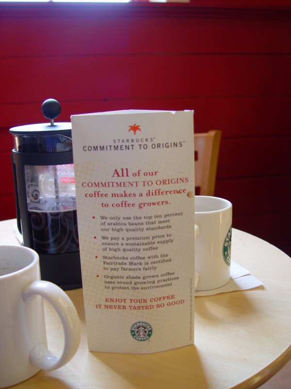 Table top display in Starbucks
